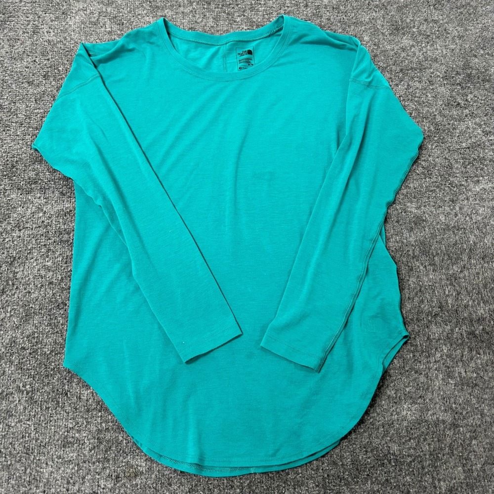 The North Face Shirt Womens Size M Teal FlashDry Lyocell Long Sleeve Active Top